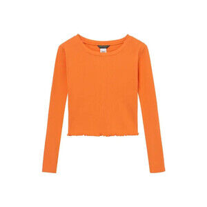 Truce Batgirl Top Womens XL 16 Coral 100% Cotton Ribbed Pullover Cropped ERK1731
